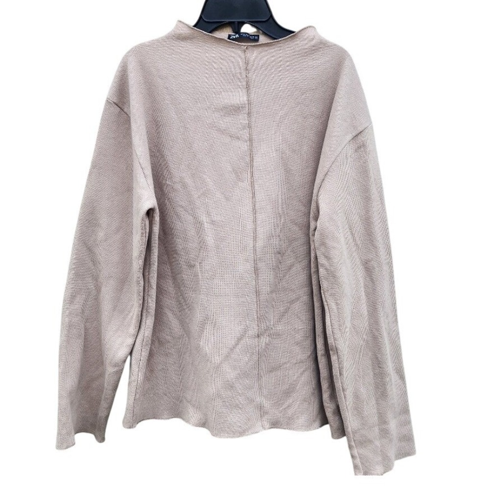 Zara Clean girl Monochrome Neutral Corpcore High Neck Sweater Norm Euro Medium